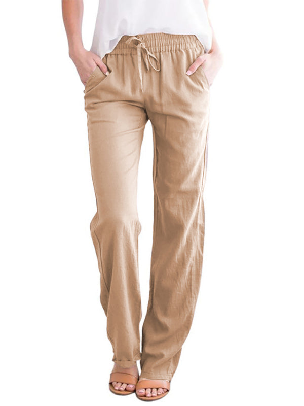 Women's Casual Cotton Loose Pocket Jogging Pajama Pants - Thin
